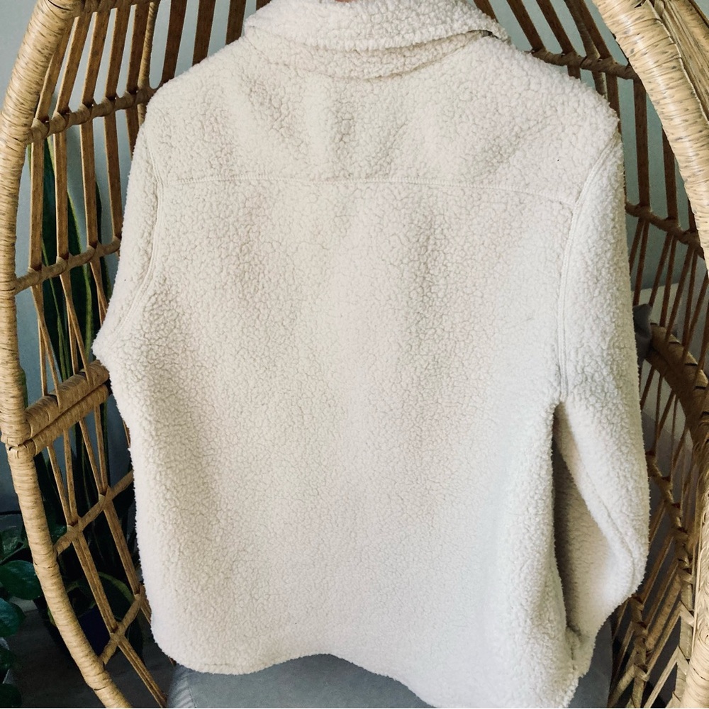 Goodfellow & Co Cream Sherpa Jacket with Buttons - Picture 4 of 7